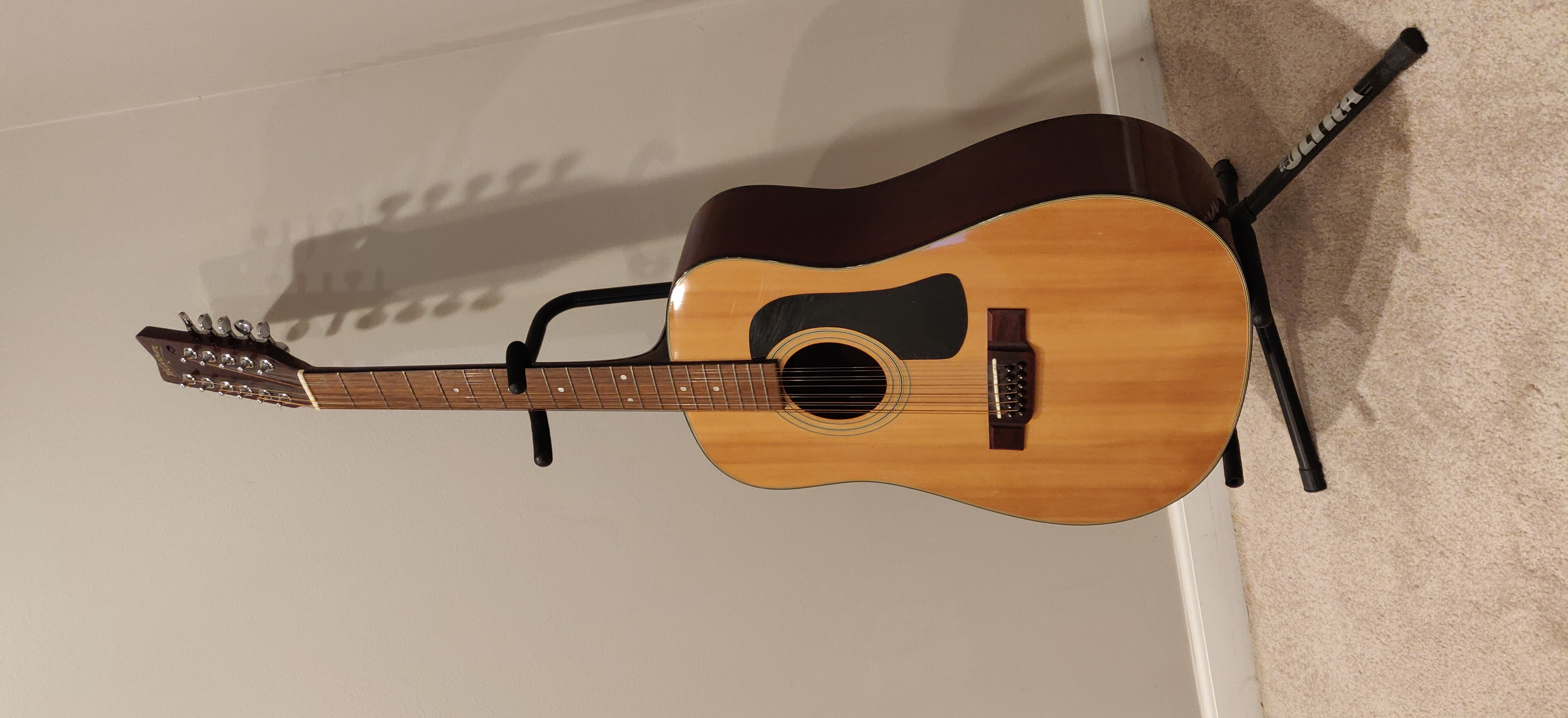 A twelve string guitar